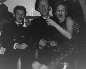 (L to R) Tommy March, Sammy Wilson, Unknown Wife!