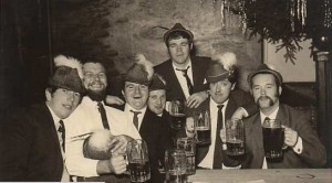 Overseas Discoverer at the Zillatal Hamburg Xmas 69. L-R Roger Bancroft, David Runciman, ??, Paddy Finlay, Ken Wakeham, ??, Jack Calvert,??