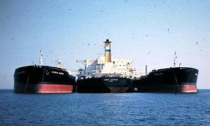 The Star Ships - Argonaut, Glory & Enterprise laid up in Stylis March 1976