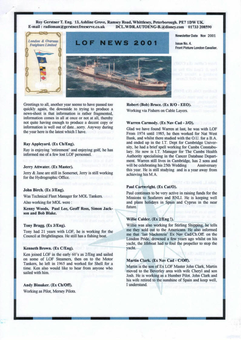LOF Printed News 2001 11 - Page 1