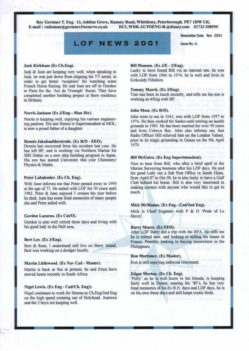 LOF Printed News 2001 11 - Page 3